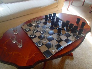 Shot glass chess set